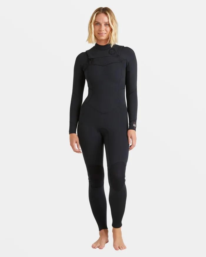 Womens 43mm Salty Dayz Natural Chest Zip Wetsuit Black Billabong Wetsuits