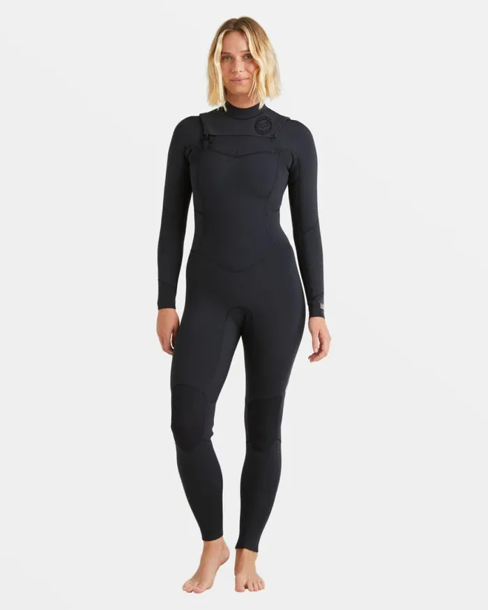 Womens 43mm Salty Dayz Natural Chest Zip Wetsuit Black Billabong Wetsuits