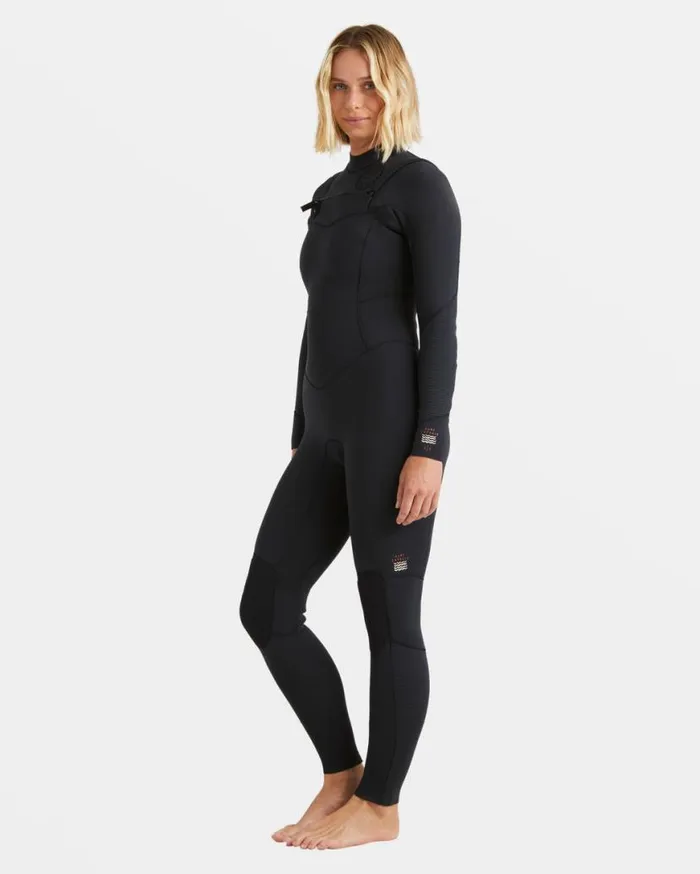 Womens 43mm Salty Dayz Natural Chest Zip Wetsuit Black Billabong Wetsuits