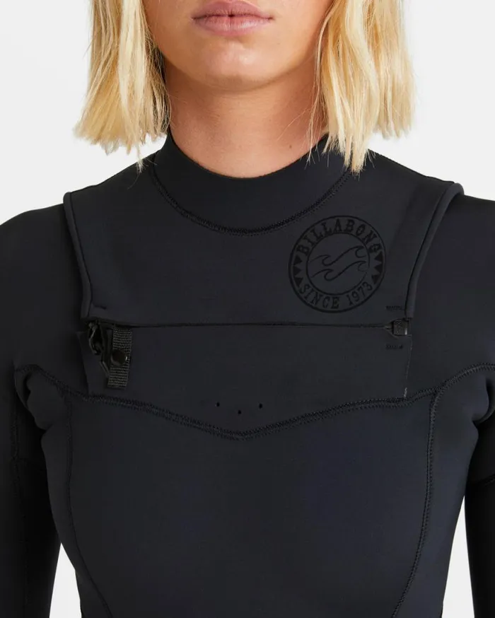 Womens 43mm Salty Dayz Natural Chest Zip Wetsuit Black Billabong Wetsuits