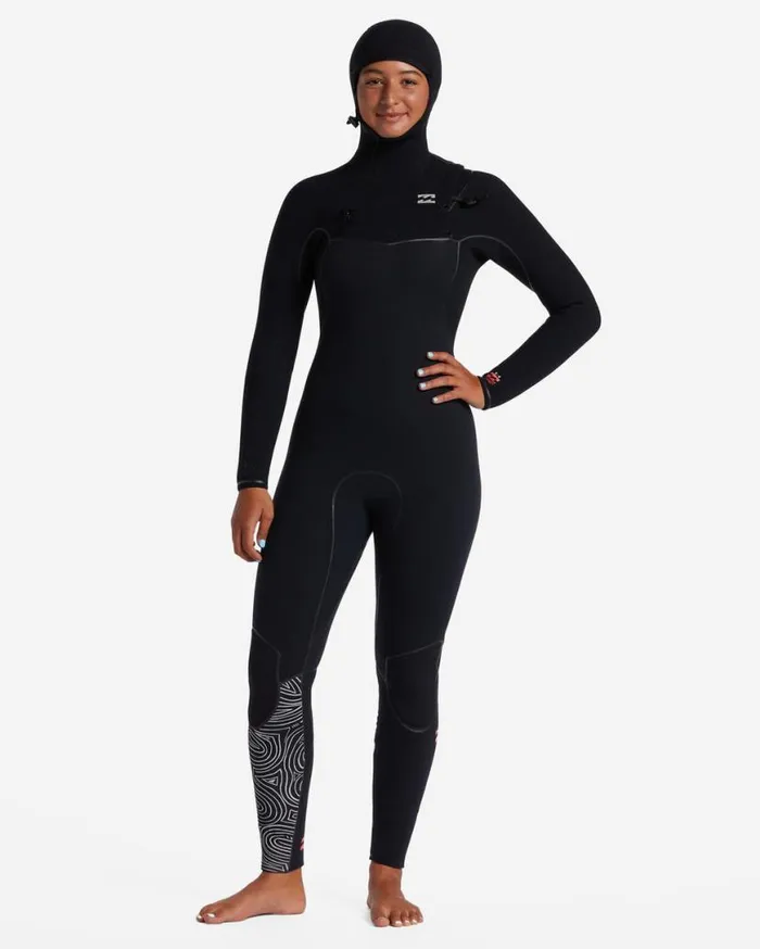 Womens 54 Furnace Chest Zip Hooded Wetsuit Midnight Trails Billabong Wetsuits