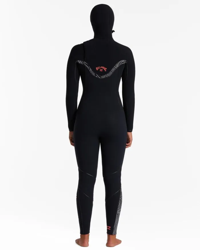 Womens 54 Furnace Chest Zip Hooded Wetsuit Midnight Trails Billabong Wetsuits
