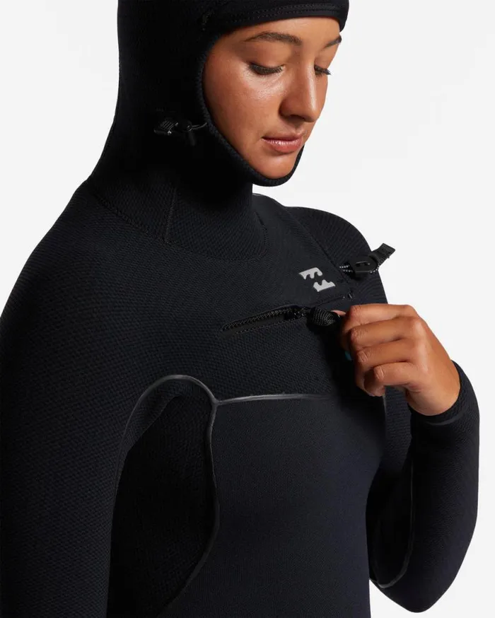 Womens 54 Furnace Chest Zip Hooded Wetsuit Midnight Trails Billabong Wetsuits