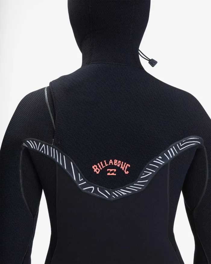 Womens 54 Furnace Chest Zip Hooded Wetsuit Midnight Trails Billabong Wetsuits