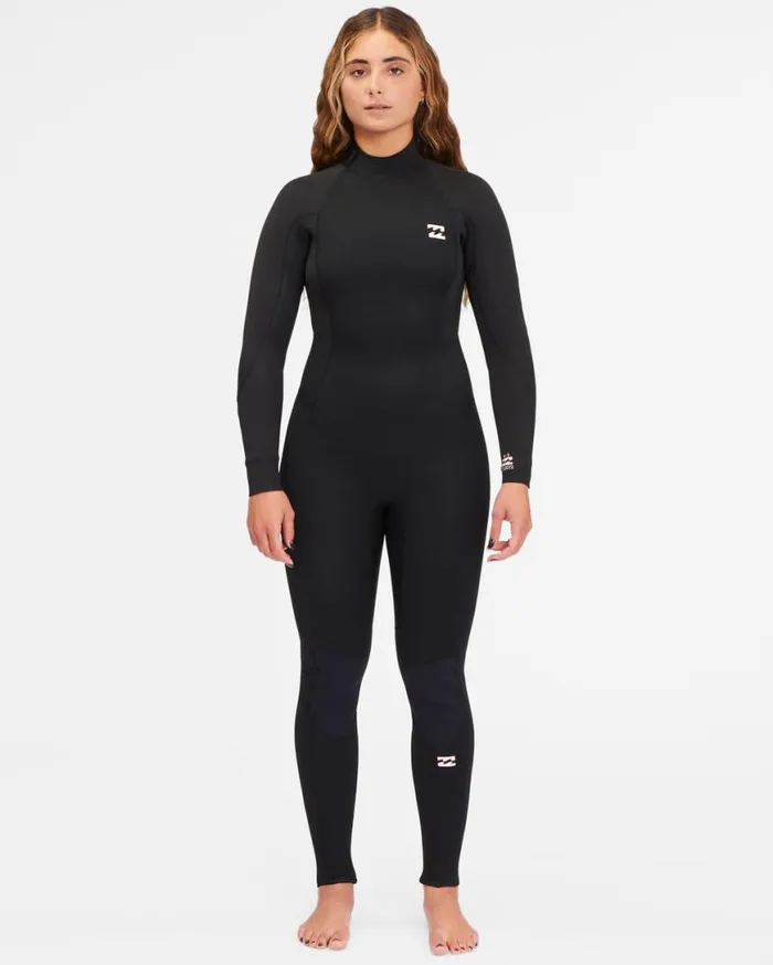 Womens 54 Launch Back Zip Full Wetsuit Black Billabong Wetsuits