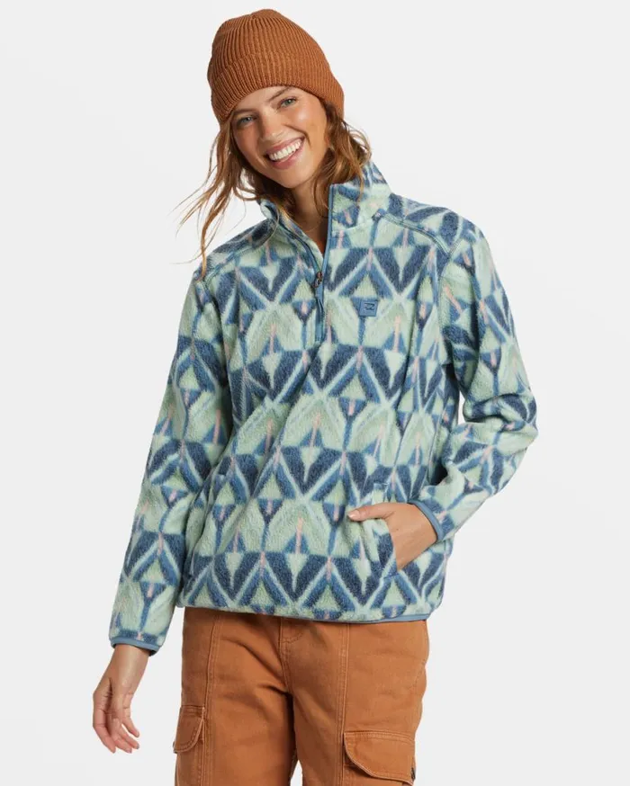 Womens ADiv Boundary Mock 3 HalfZip Pullover Sweatshirt Blue Shadow Billabong Sweatshirts and Fleece Womens ADiv Boundary Mock 3 HalfZip Pullover Sweatshirt Blue Shadow Billabong Sweatshirts and Fleece