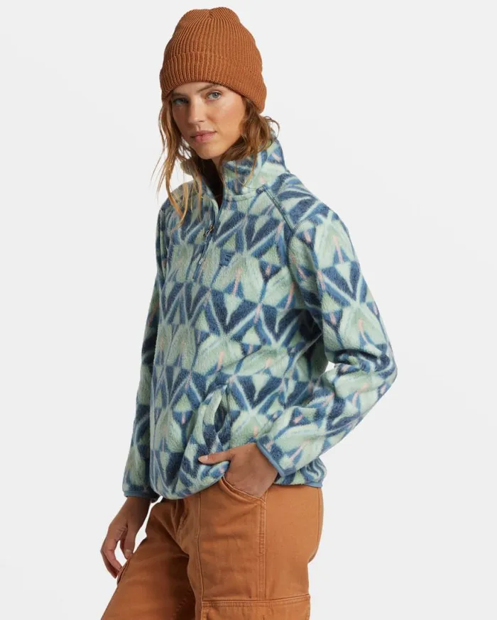 Womens ADiv Boundary Mock 3 HalfZip Pullover Sweatshirt Blue Shadow Billabong Sweatshirts and Fleece Womens ADiv Boundary Mock 3 HalfZip Pullover Sweatshirt Blue Shadow Billabong Sweatshirts and Fleece