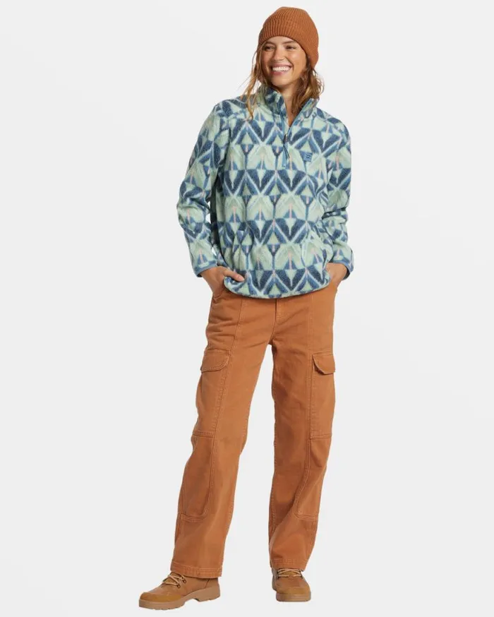 Womens ADiv Boundary Mock 3 HalfZip Pullover Sweatshirt Blue Shadow Billabong Sweatshirts and Fleece Womens ADiv Boundary Mock 3 HalfZip Pullover Sweatshirt Blue Shadow Billabong Sweatshirts and Fleece