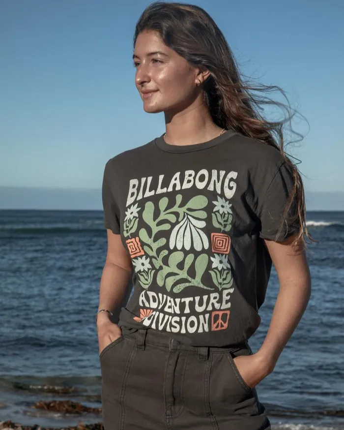 Womens ADiv TShirt Off Black Billabong Graphic Tees and Tanks