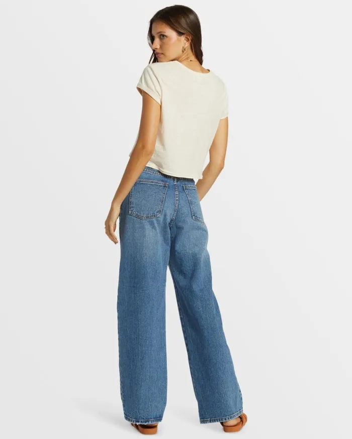 Womens Aaliyah Baggy Denim Pant Medium Denim Billabong Jeans and Pants Womens Aaliyah Baggy Denim Pant Medium Denim Billabong Jeans and Pants