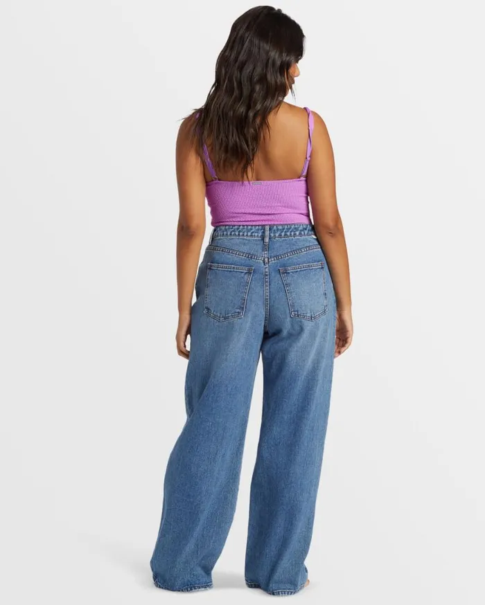 Womens Aaliyah Baggy Denim Pant Medium Denim Billabong Jeans and Pants Womens Aaliyah Baggy Denim Pant Medium Denim Billabong Jeans and Pants