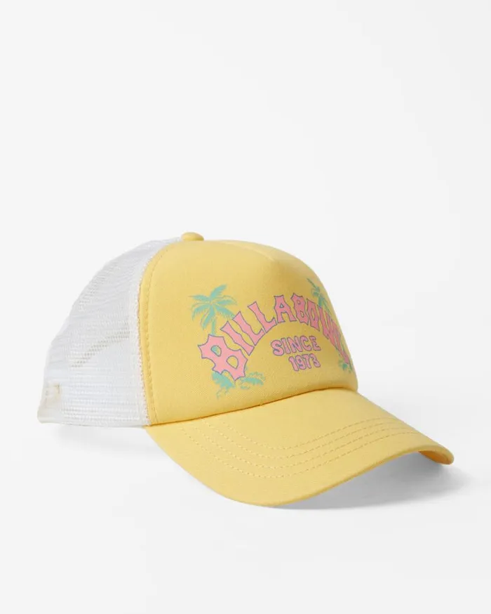 Womens Aloha Forever Trucker Hat Sunbeam Billabong Hats and Beanies Womens Aloha Forever Trucker Hat Sunbeam Billabong Hats and Beanies
