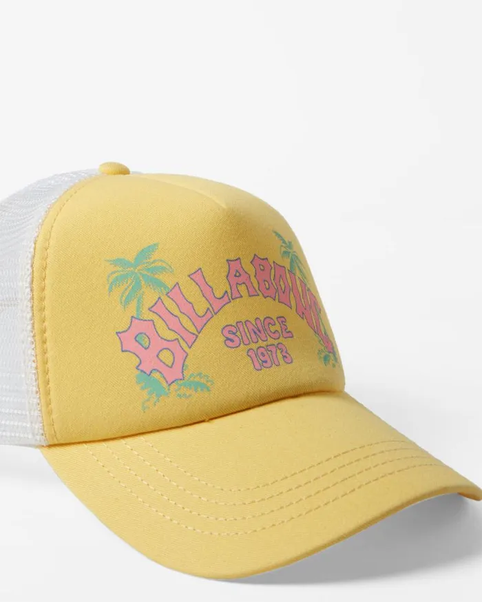 Womens Aloha Forever Trucker Hat Sunbeam Billabong Hats and Beanies Womens Aloha Forever Trucker Hat Sunbeam Billabong Hats and Beanies