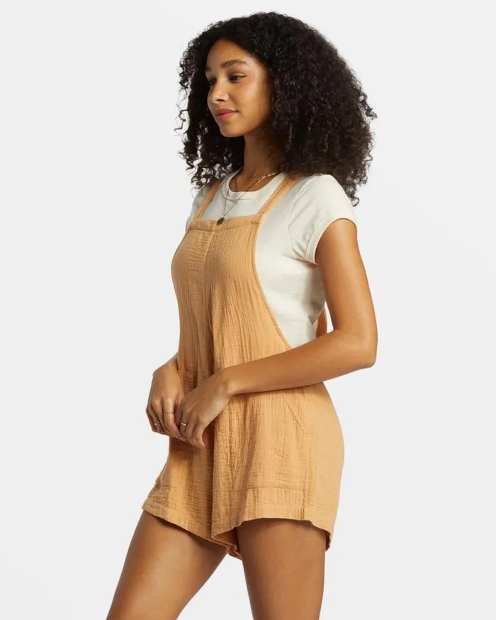 Womens Beach Crush Romper Baked Clay Billabong Shorts Womens Beach Crush Romper Baked Clay Billabong Shorts