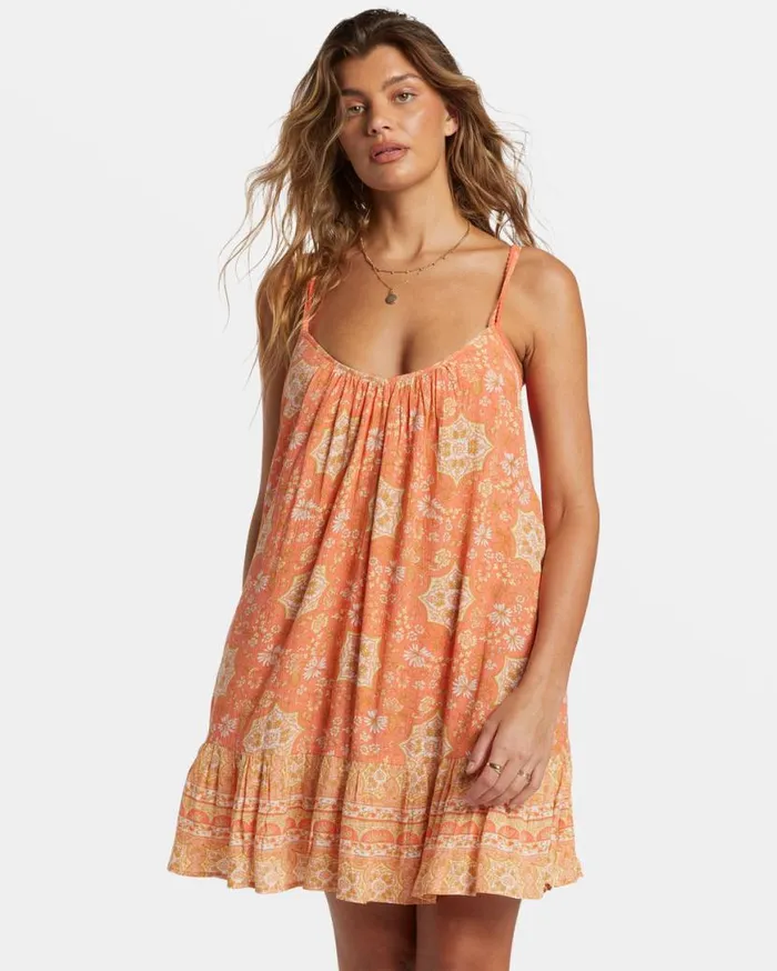 Womens Beach Vibes Swim Cover Up Sweet Papaya Billabong Dresses