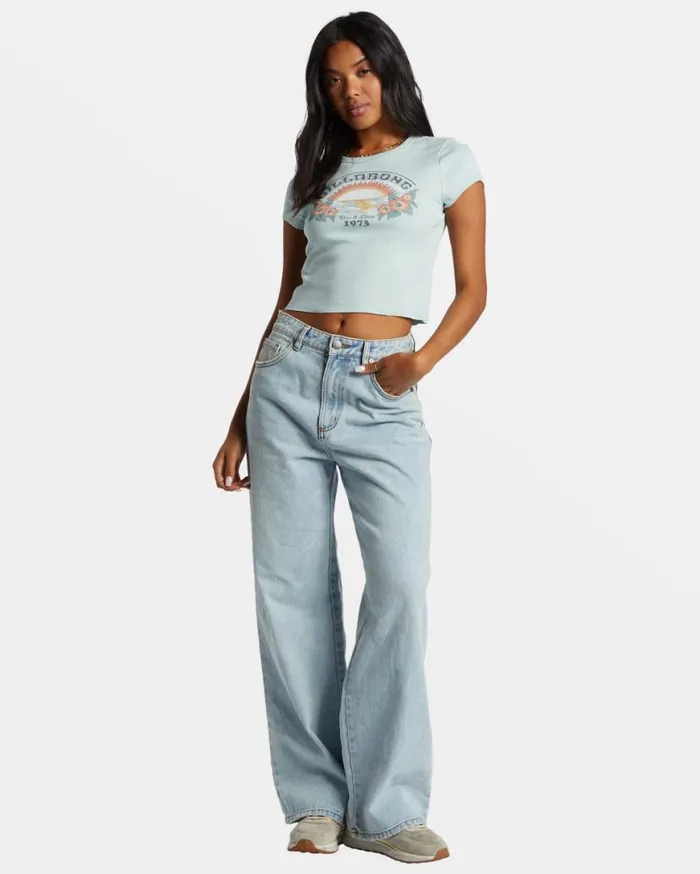Womens Blocky Sun TShirt Sea Fog Billabong Graphic Tees and Tanks Womens Blocky Sun TShirt Sea Fog Billabong Graphic Tees and Tanks