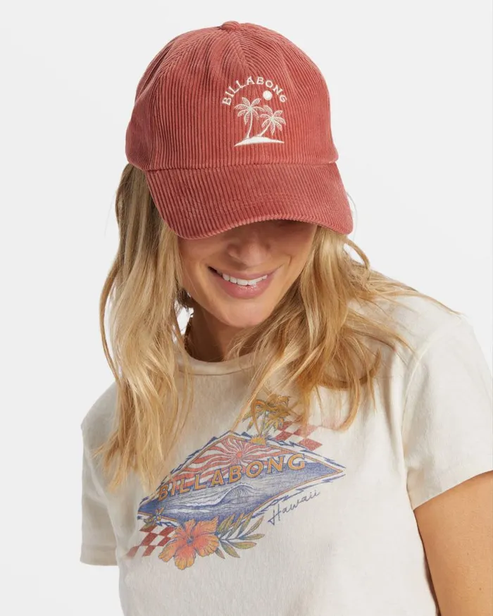 Womens Dad Hat Strapback Hat Red Clay Billabong Hats and Beanies Womens Dad Hat Strapback Hat Red Clay Billabong Hats and Beanies
