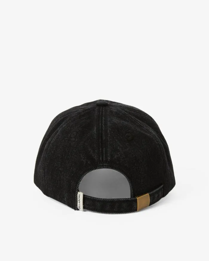 Womens Dad Hat Strapback Hat Washed Black Billabong Hats and Beanies