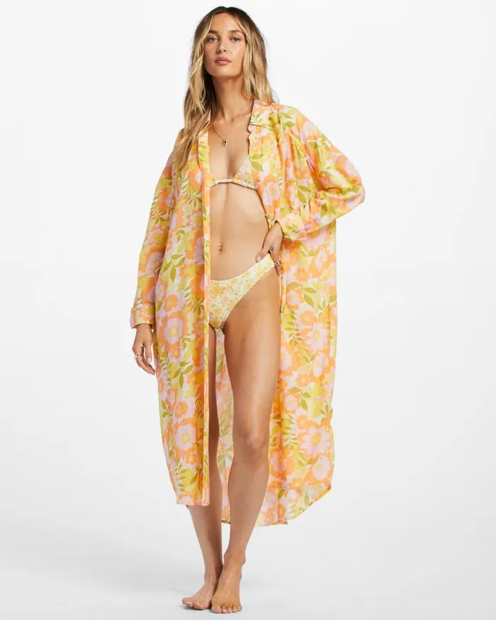 Womens Daylight Dreamin Midi Shirt Swim CoverUp Orange Peel Billabong Dresses Womens Daylight Dreamin Midi Shirt Swim CoverUp Orange Peel Billabong Dresses