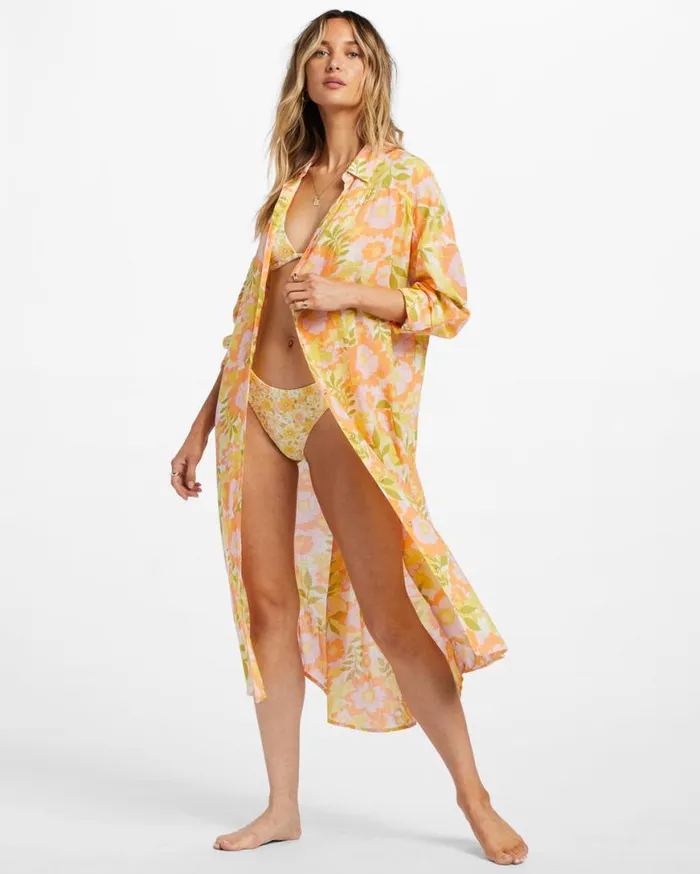 Womens Daylight Dreamin Midi Shirt Swim CoverUp Orange Peel Billabong Dresses Womens Daylight Dreamin Midi Shirt Swim CoverUp Orange Peel Billabong Dresses