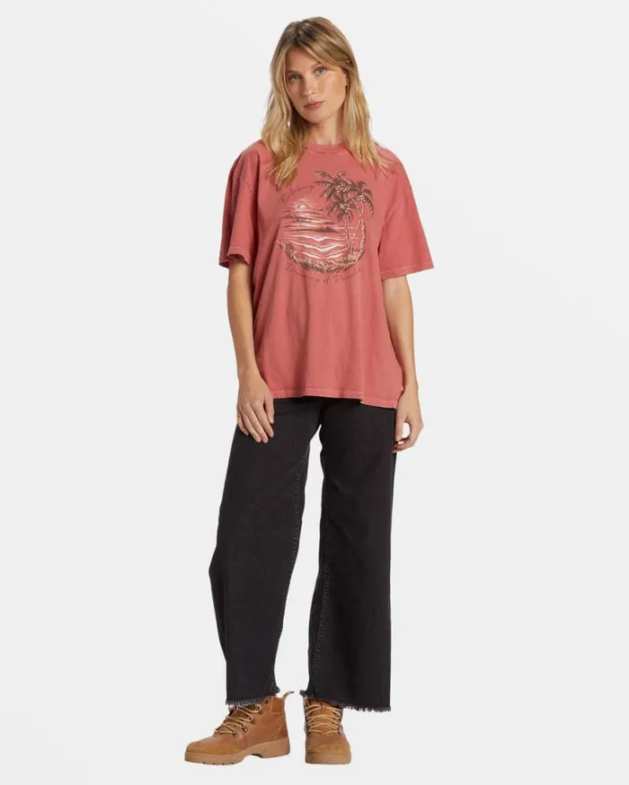 Womens Dreaming Of Paradise TShirt Red Clay Billabong Graphic Tees and Tanks Womens Dreaming Of Paradise TShirt Red Clay Billabong Graphic Tees and Tanks