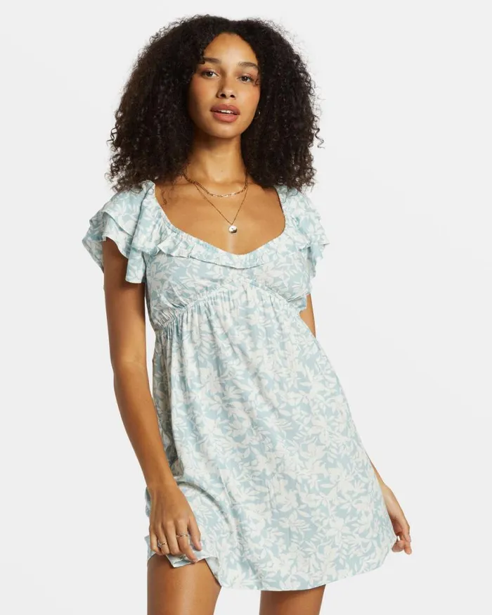 Womens Enchant Me Mini Dress Dusk Blue Billabong Dresses