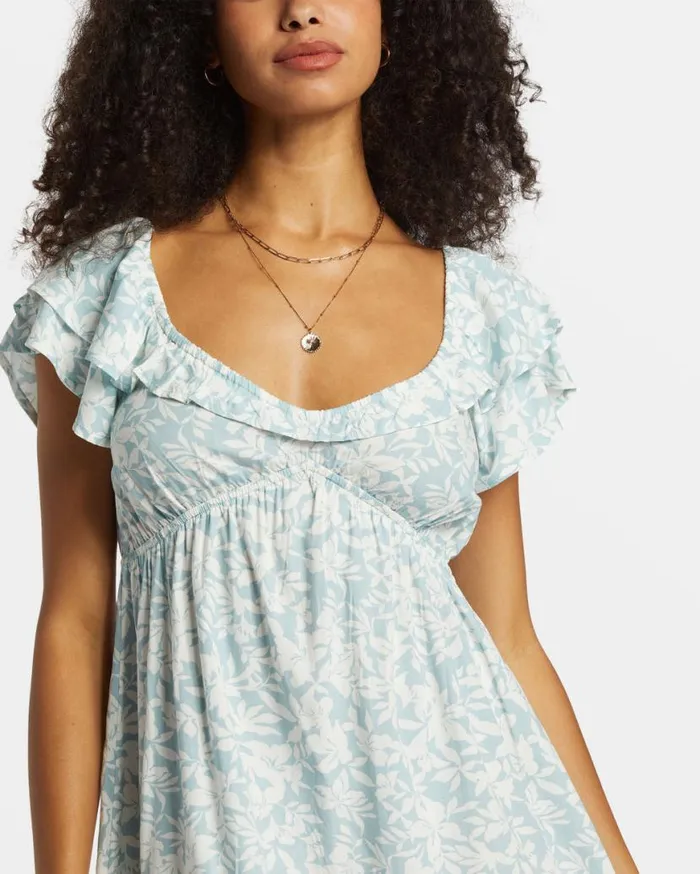 Womens Enchant Me Mini Dress Dusk Blue Billabong Dresses Womens Enchant Me Mini Dress Dusk Blue Billabong Dresses