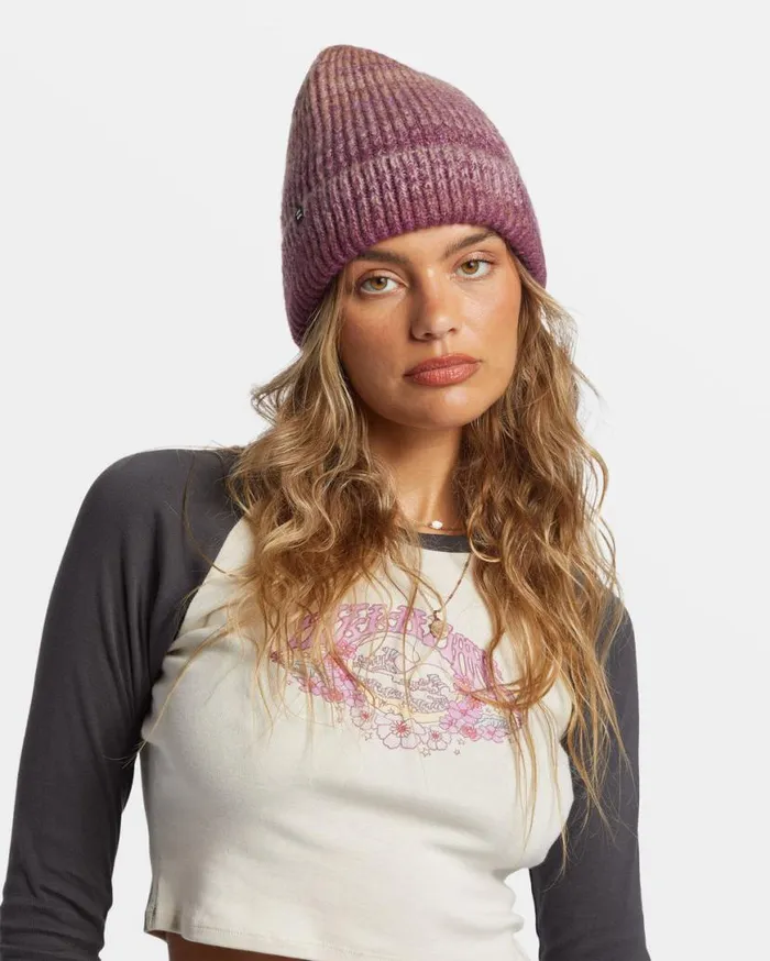 Womens Even Tide Cuff Beanie Multi Billabong Hats and Beanies