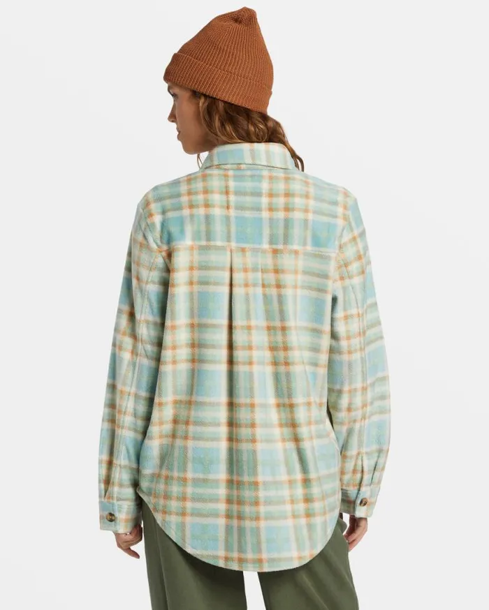 Womens Forge Fleece Shacket Blue Haze Billabong Jackets Womens Forge Fleece Shacket Blue Haze Billabong Jackets