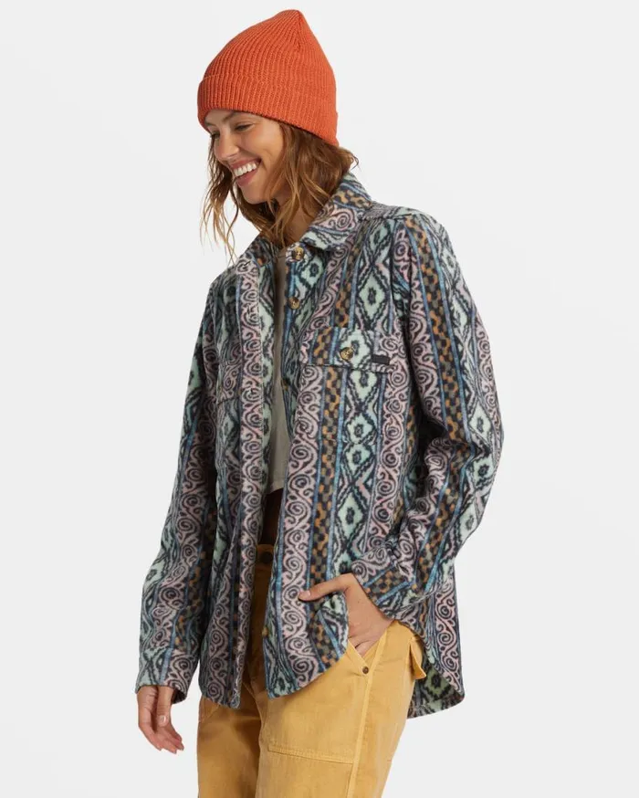 Womens Forge Fleece Shacket Dusty Peach Billabong Sweatshirts and Fleece Womens Forge Fleece Shacket Dusty Peach Billabong Sweatshirts and Fleece