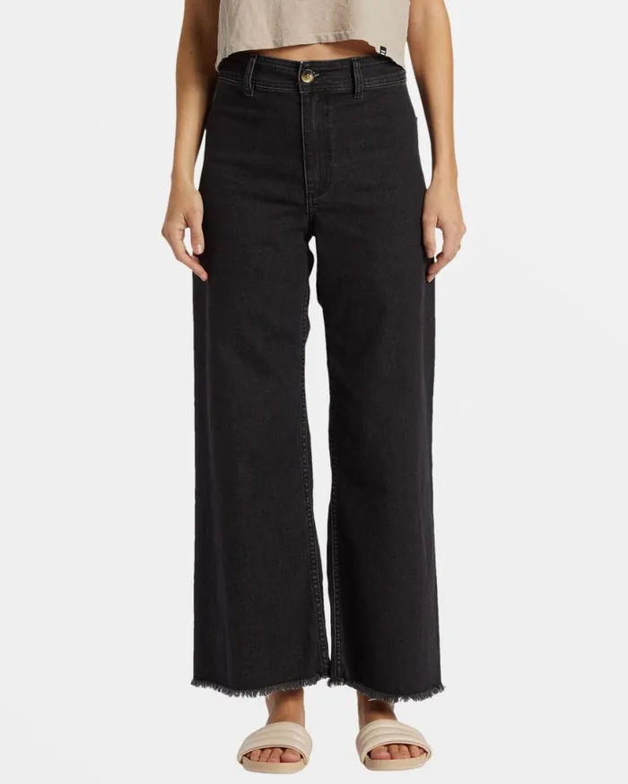 Womens Free Fall HighWaist Pants Black Rinse Billabong Jeans and Pants Womens Free Fall HighWaist Pants Black Rinse Billabong Jeans and Pants