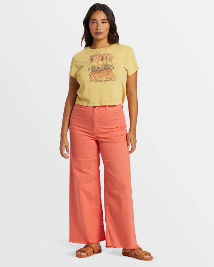 Womens Free Fall HighWaist Pants Papaya Billabong Jeans and Pants