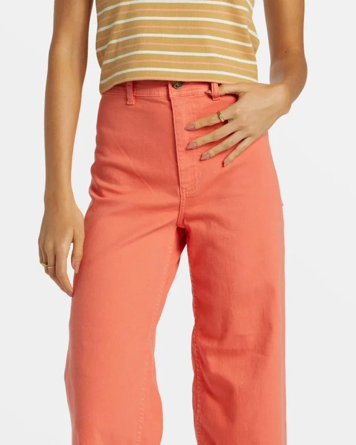 Womens Free Fall HighWaist Pants Papaya Billabong Jeans and Pants Womens Free Fall HighWaist Pants Papaya Billabong Jeans and Pants