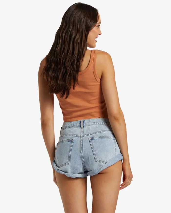 Womens Get Low Short Denim Shorts Light Wash Destroy Billabong Shorts Womens Get Low Short Denim Shorts Light Wash Destroy Billabong Shorts