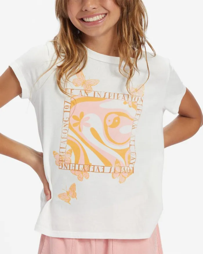 Womens Girls Be A Butterfly TShirt Salt Crystal Billabong Girls039 Tops and Tees