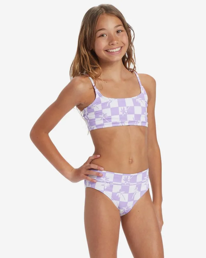 Womens Girls Check Your Palm Mini Crop Peaceful Lilac Billabong Girls039 Swimwear Womens Girls Check Your Palm Mini Crop Peaceful Lilac Billabong Girls039 Swimwear