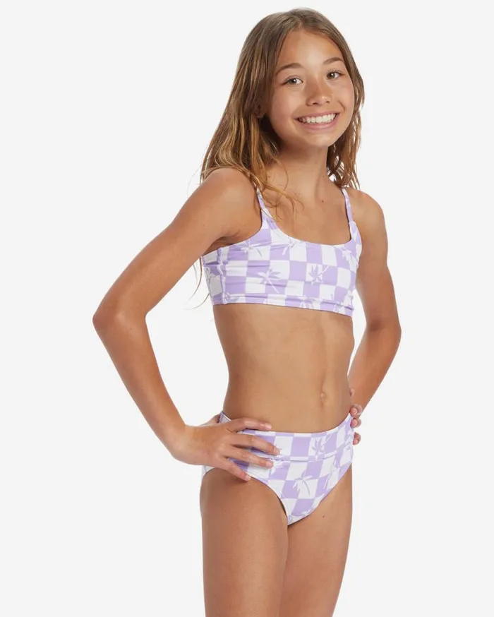 Womens Girls Check Your Palm Mini Crop Peaceful Lilac Billabong Girls039 Swimwear Womens Girls Check Your Palm Mini Crop Peaceful Lilac Billabong Girls039 Swimwear