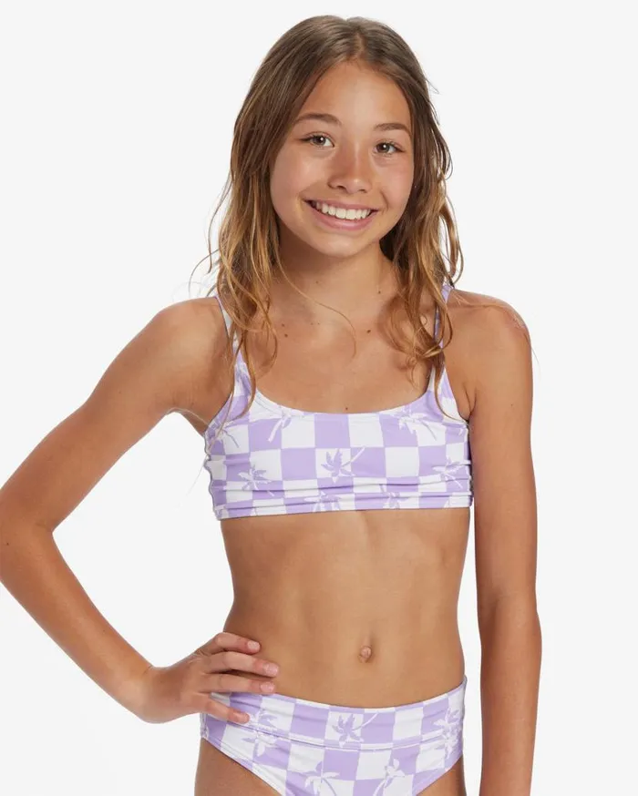 Womens Girls Check Your Palm Mini Crop Peaceful Lilac Billabong Girls039 Swimwear Womens Girls Check Your Palm Mini Crop Peaceful Lilac Billabong Girls039 Swimwear