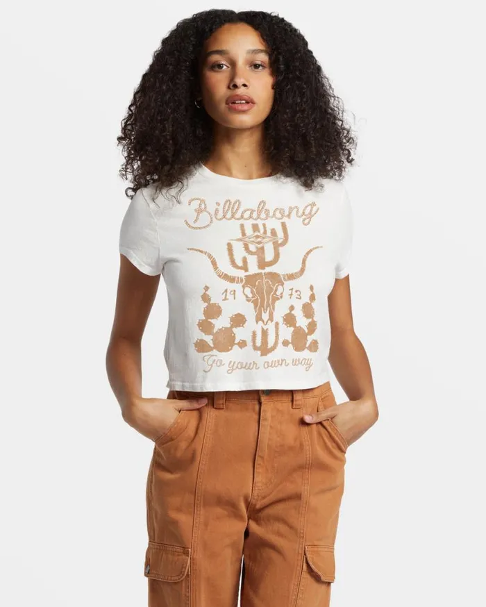 Womens Go Your Own Way TShirt Salt Crystal Billabong Graphic Tees and Tanks