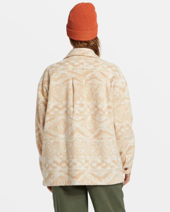 Womens Happy Camper Shacket Button Sweater Wet Sand Billabong Jackets Womens Happy Camper Shacket Button Sweater Wet Sand Billabong Jackets