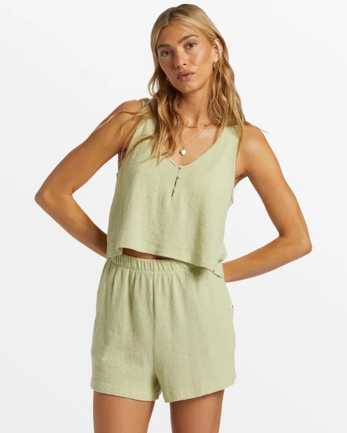 Womens Harbor Boxy Tank Top Light Avocado Billabong Tops