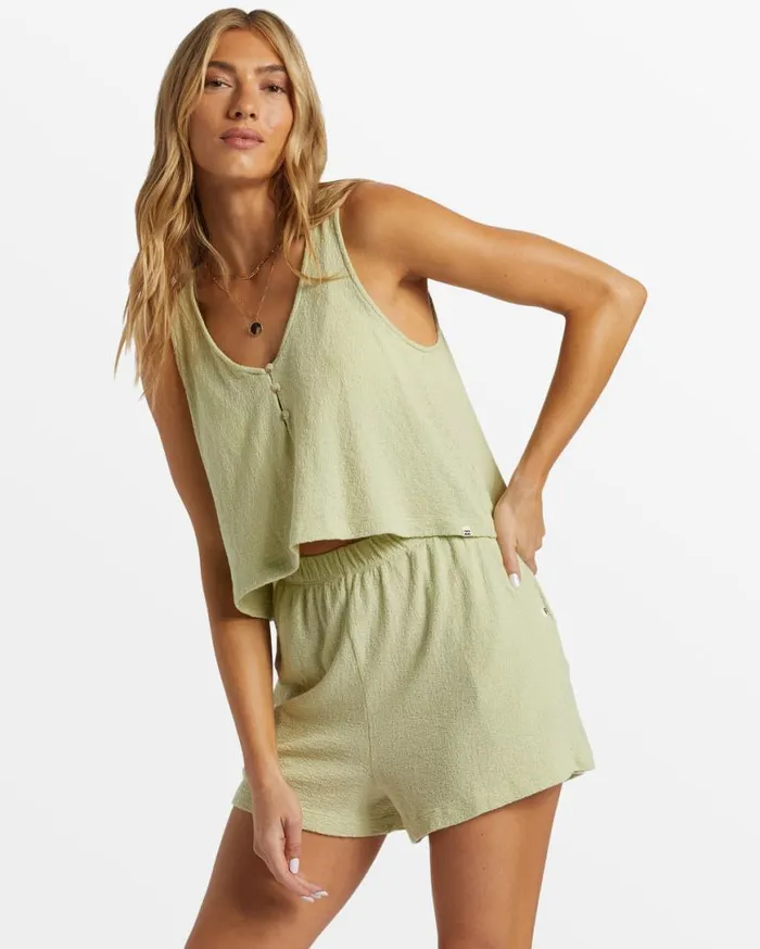 Womens Harbor Boxy Tank Top Light Avocado Billabong Tops Womens Harbor Boxy Tank Top Light Avocado Billabong Tops