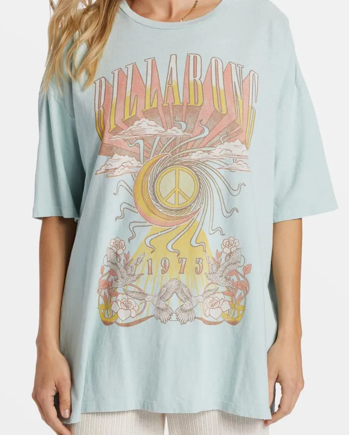 Womens Head In The Clouds TShirt Sea Fog Billabong Graphic Tees and Tanks Womens Head In The Clouds TShirt Sea Fog Billabong Graphic Tees and Tanks