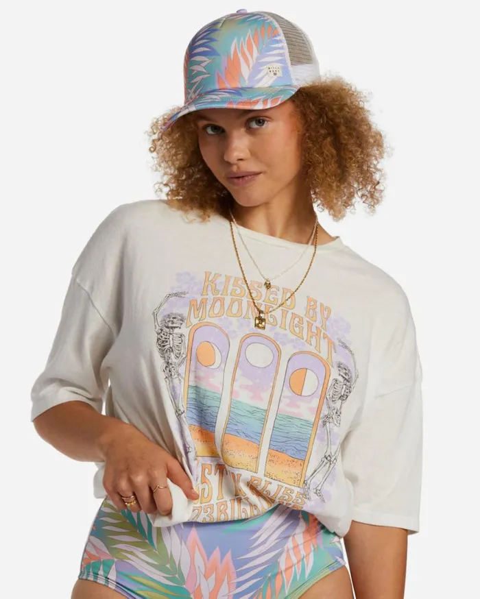 Womens Heritage Mashup Trucker Hat Lilac Breeze Billabong Hats and Beanies