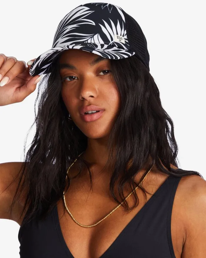 Womens Heritage Mashup Trucker Hat White Multi Billabong Hats and Beanies