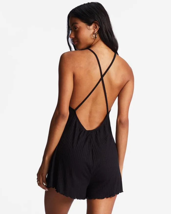Womens High Surf Romper Black Pebble Billabong Rompers and Jumpsuits Womens High Surf Romper Black Pebble Billabong Rompers and Jumpsuits