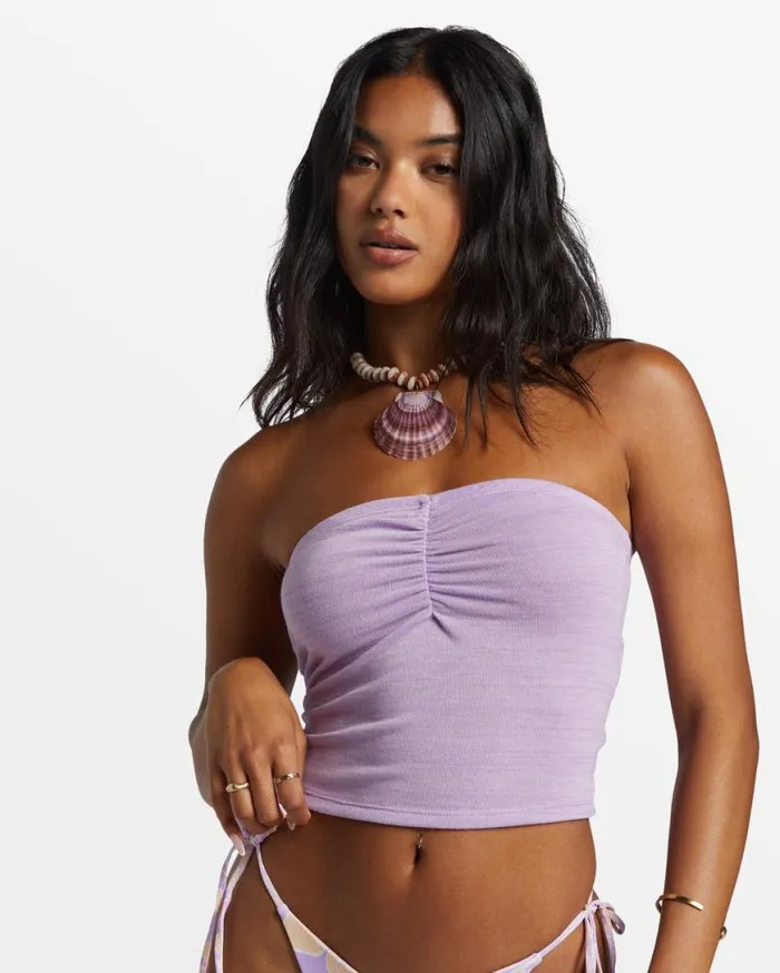 Womens Lennox Tube Fitted Bandeau Top Tulip Billabong Tops Womens Lennox Tube Fitted Bandeau Top Tulip Billabong Tops