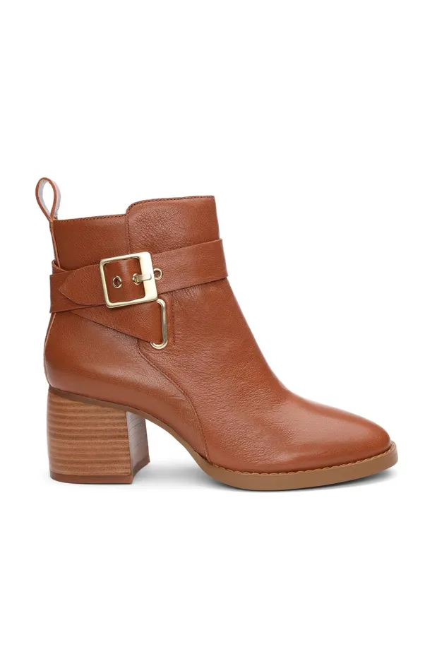 Womens Liverpool Los Angeles Boots ENCINO BOOTIE WITH ANKLE STRAP Pecan