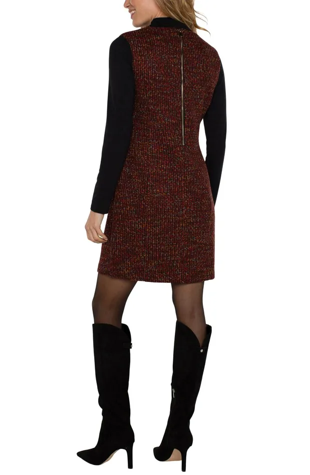 Womens Liverpool Los Angeles Dresses SLEEVELESS SHIFT DRESS Bordeaux Multi