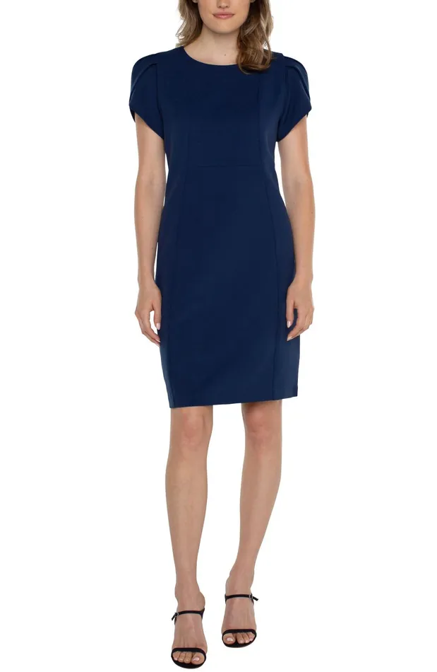 Womens Liverpool Los Angeles Dresses TULIP SLEEVE SHEATH DRESS Galaxy